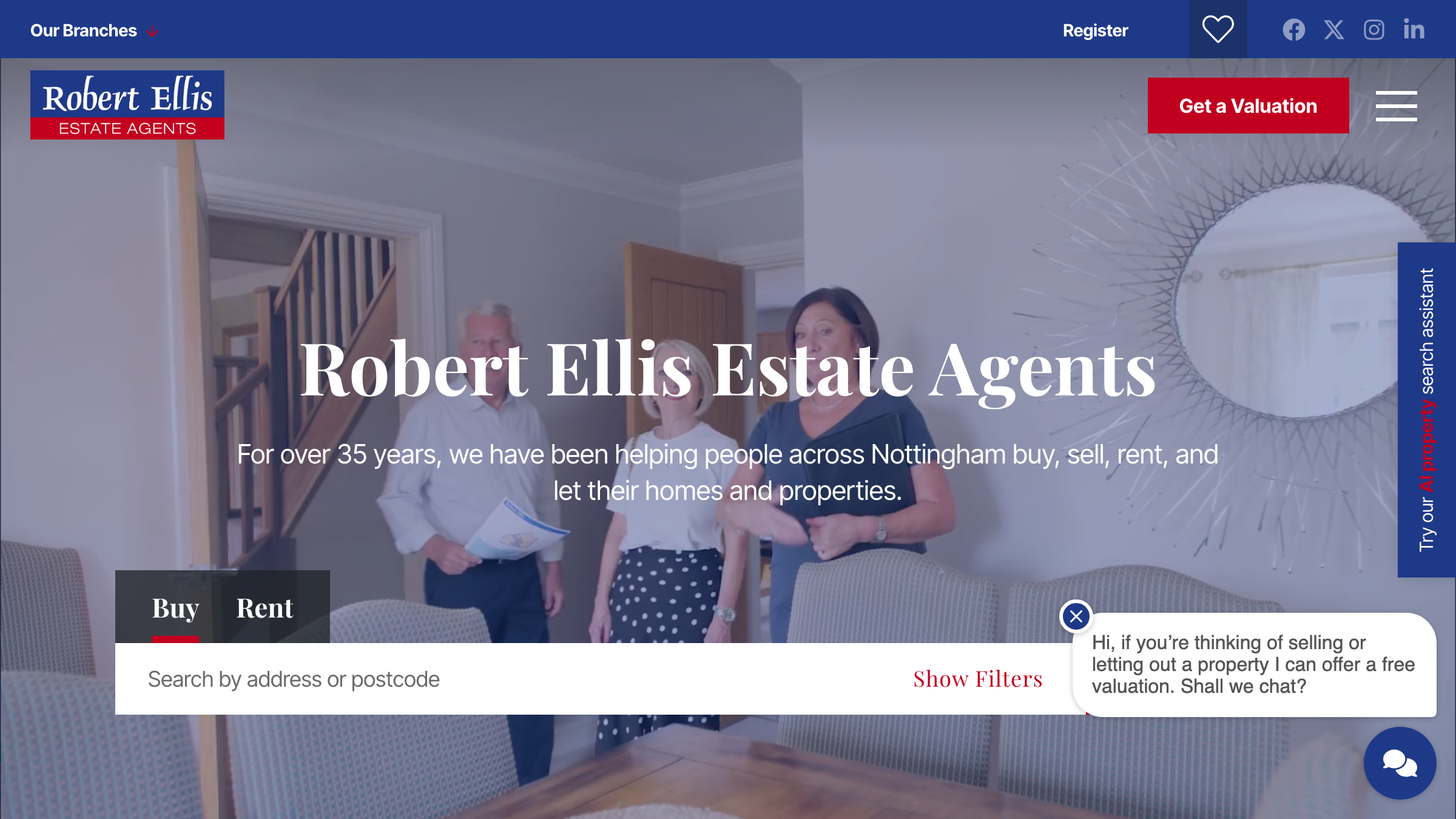 Robert Ellis Estate Agents page preview